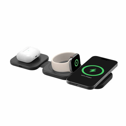 Belkin BoostCharge Pro Qi2 3-en-1 Travel — Station de recharge sans fil 15W — noir
