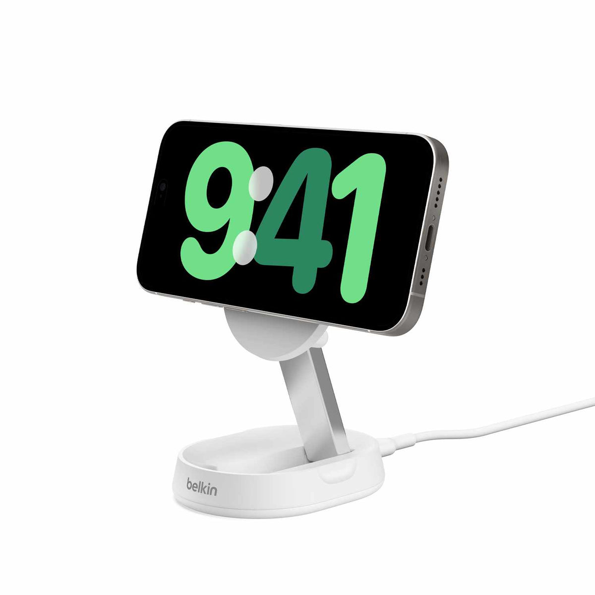 Belkin BoostCharge Pro Qi2 Convertible — Support de recharge sans fil 15W — blanc