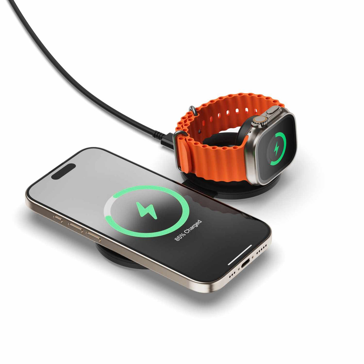 Satechi OntheGo 2-en-1 — Chargeur sans fil — noir