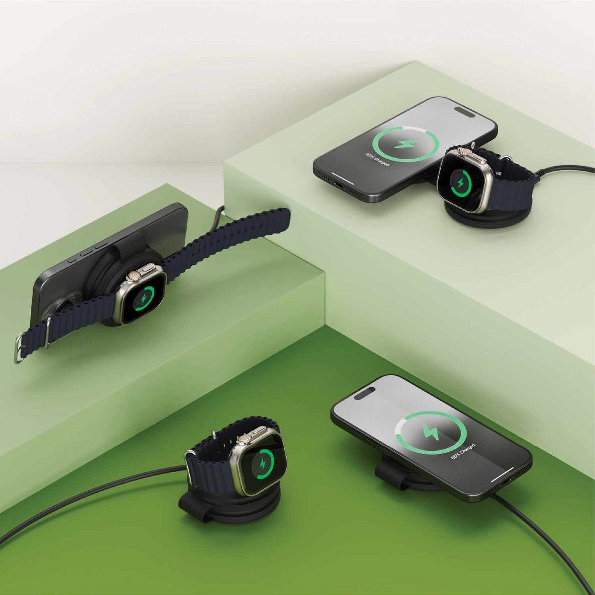 Satechi OntheGo 2-en-1 — Chargeur sans fil — noir