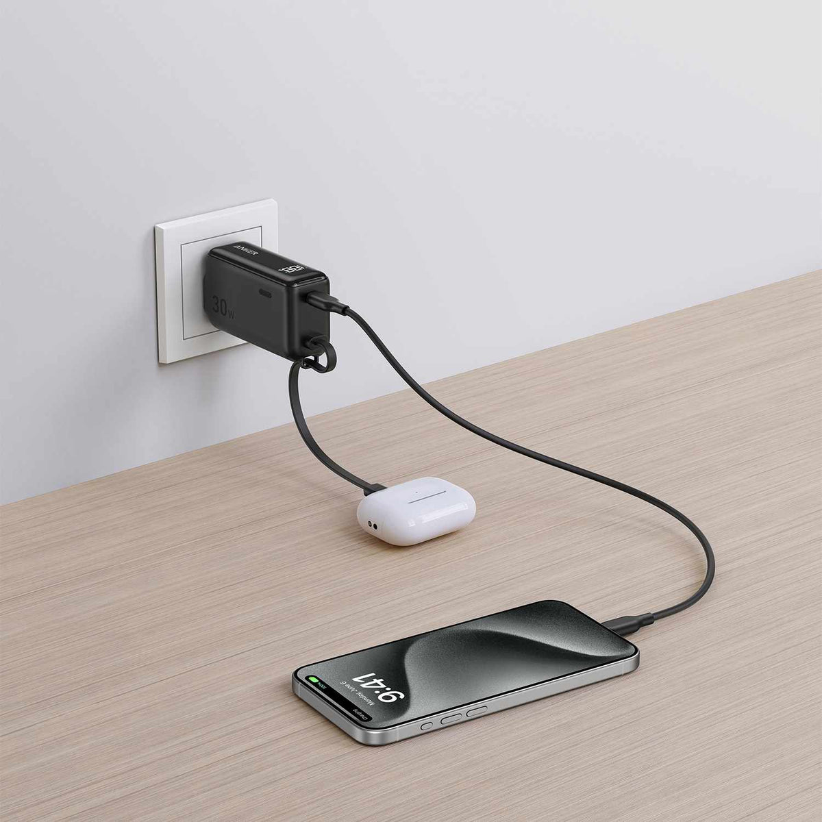 Anker Fusion Power Bank 5.000mAh 22.5W with USB-C Cable Black