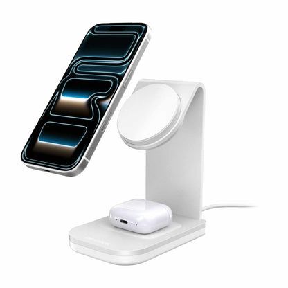 OtterBox Qi2 2-en-1 — Support de recharge sans fil 25W — blanc