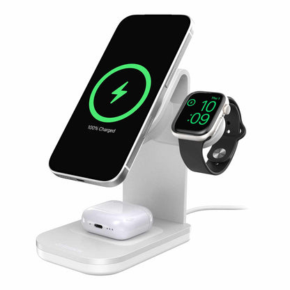 OtterBox Qi2 3-en-1 — Support de recharge sans fil 25W — blanc