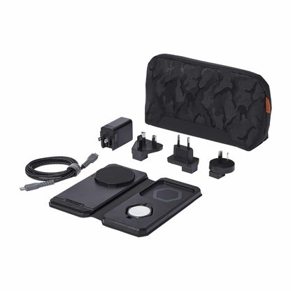 UAG SRGE 3-en-1 MagSafe Travel — Chargeur — noir/gris