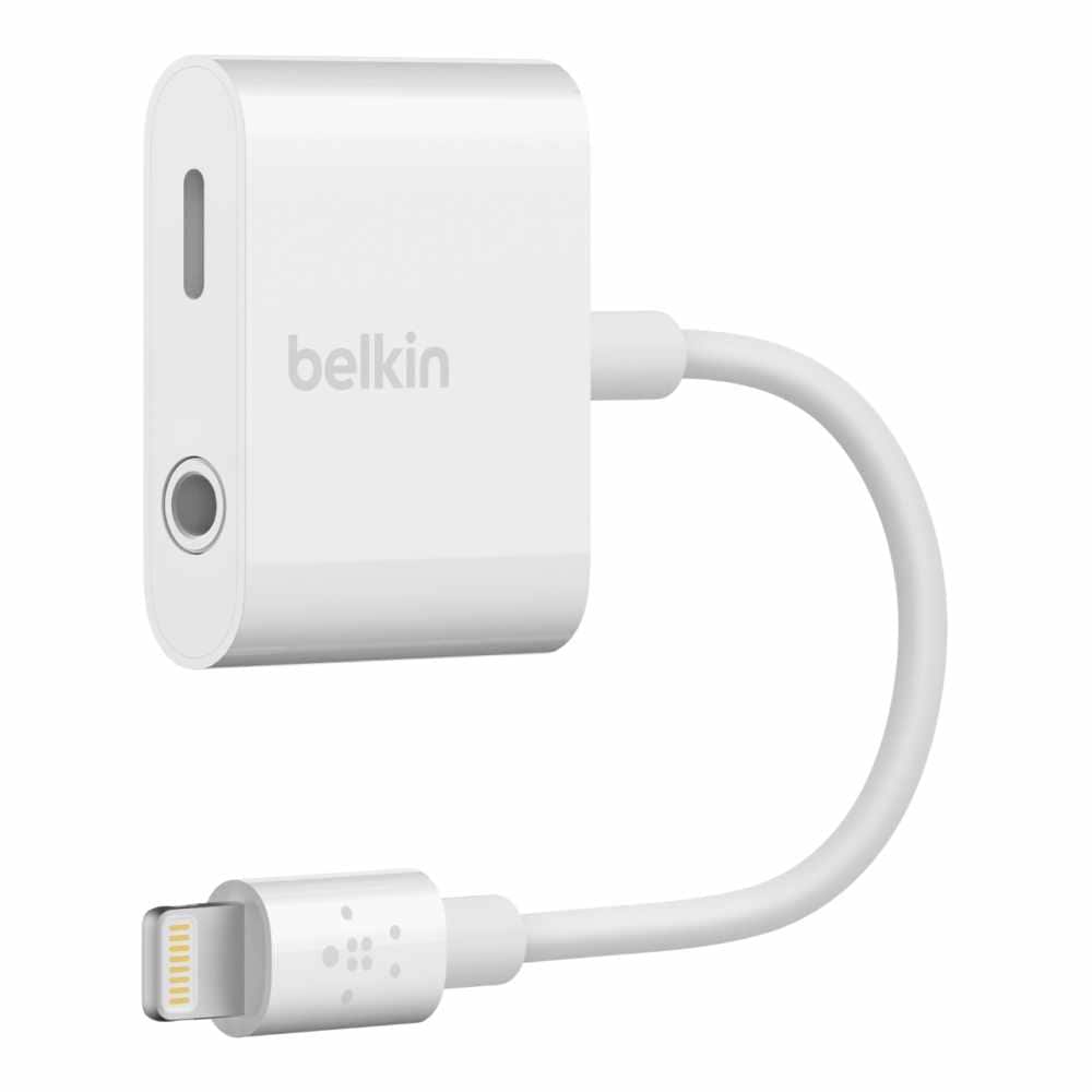 F8J212btWHT 3.5mm and Lightning Headphone Adapter White