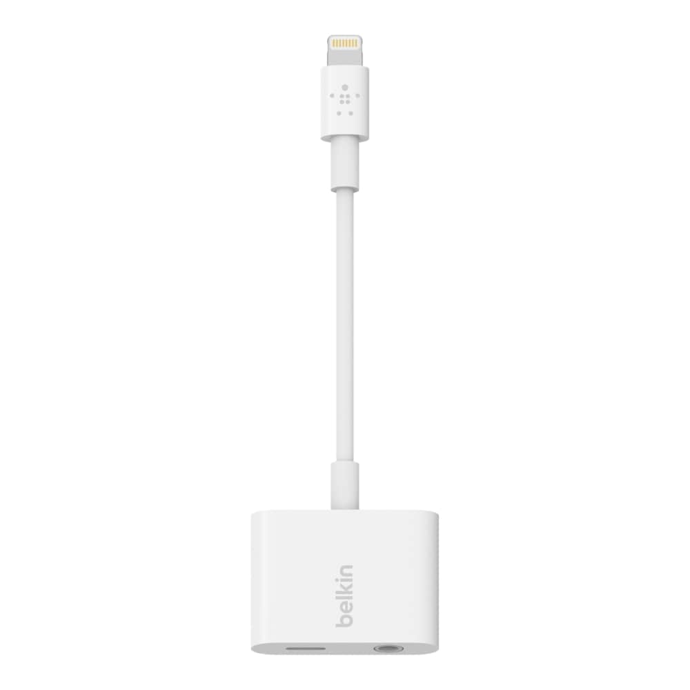 F8J212btWHT 3.5mm and Lightning Headphone Adapter White