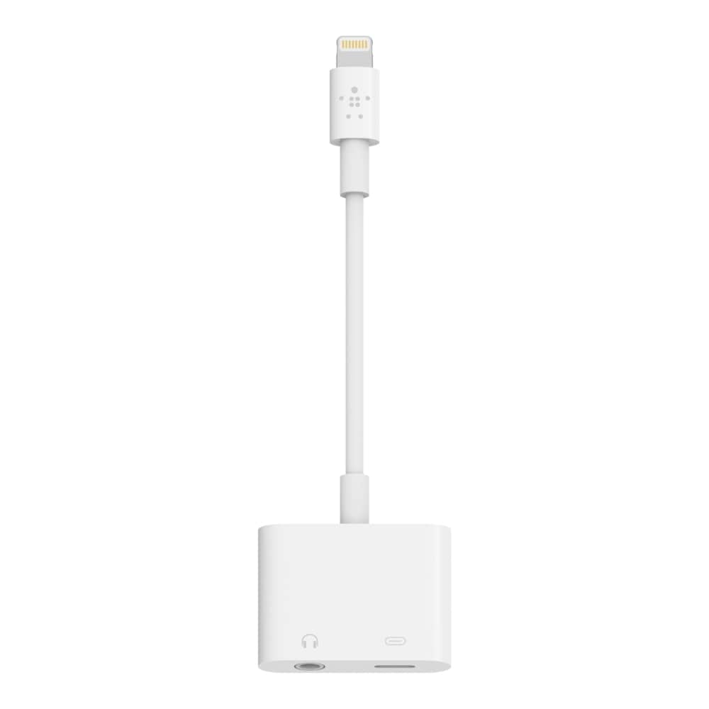F8J212btWHT 3.5mm and Lightning Headphone Adapter White