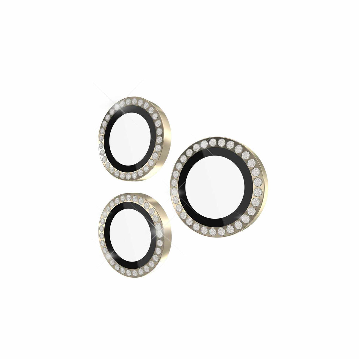 KS053072 Aluminum Ring Lens Protector iPhone 15 Pro Max/15 Pro Set In Stone Gold