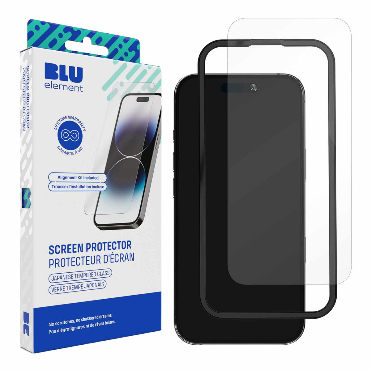 Blu Element — Protecteur d’écran en verre trempé avec trousse d’installation pour iPhone 16 Pro
