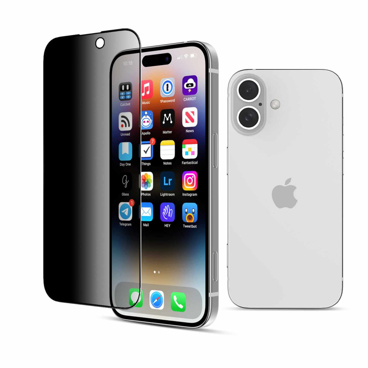 22 Cases Privacy Tempered Glass for iPhone 16/15