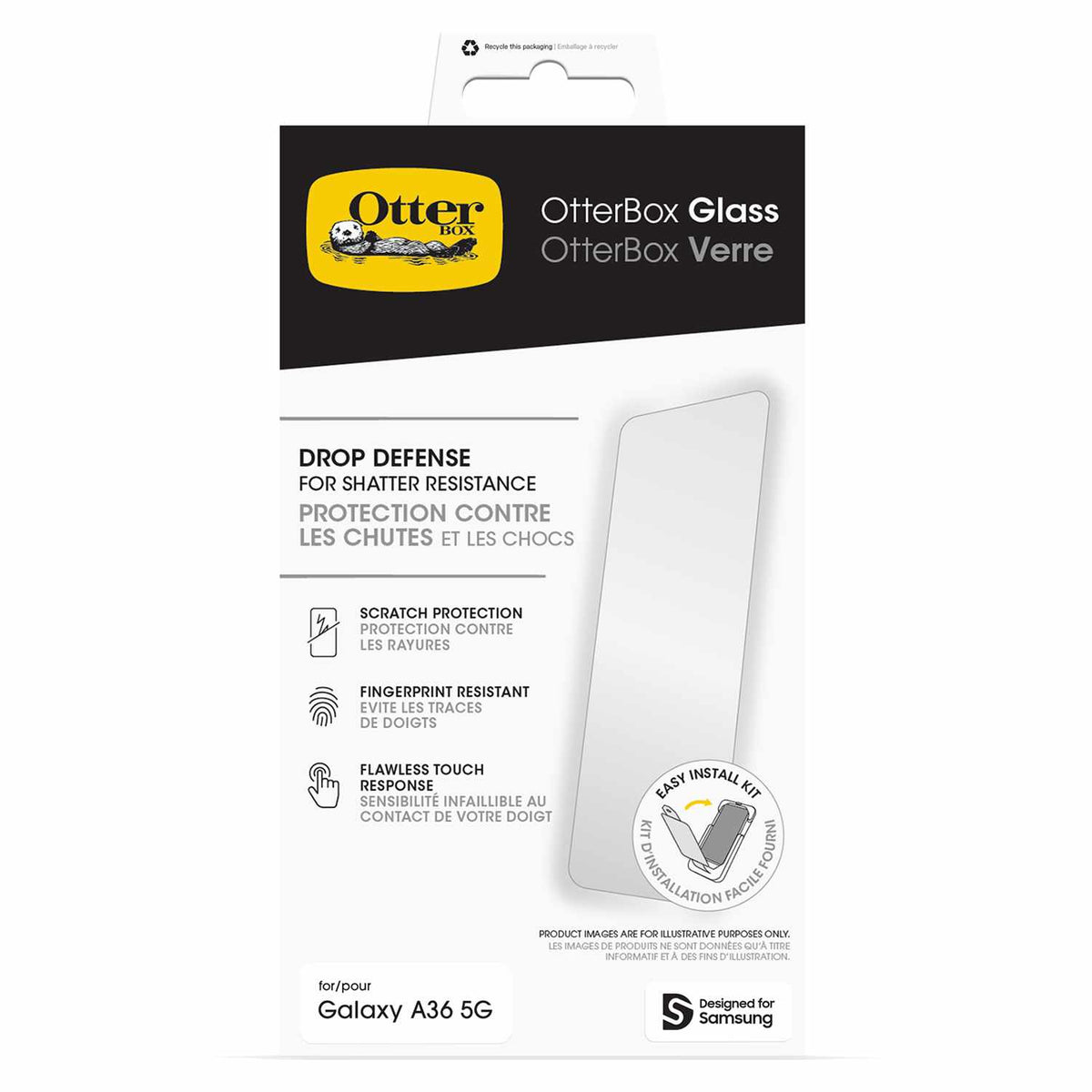 OtterBox Glass Screen Protector for Samsung Galaxy A36 5G/Galaxy A56 5G