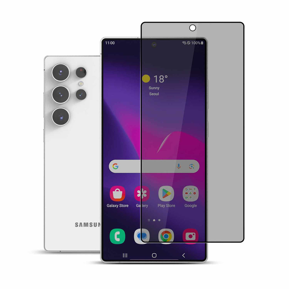 22 Cases confidentialité — Protecteur d’écran en verre trempé pour Samsung Galaxy S25 Ultra