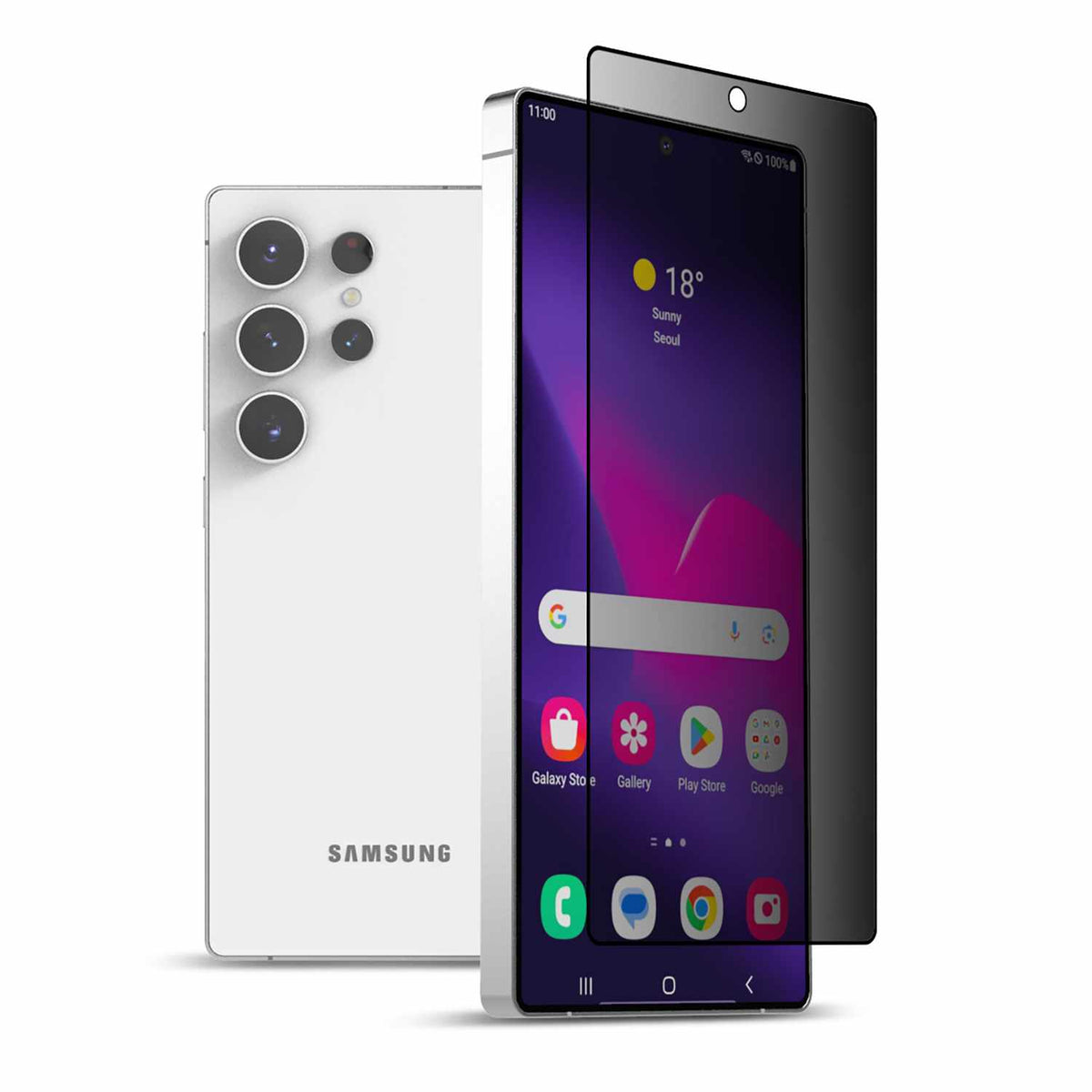 22 Cases confidentialité — Protecteur d’écran en verre trempé pour Samsung Galaxy S25 Ultra