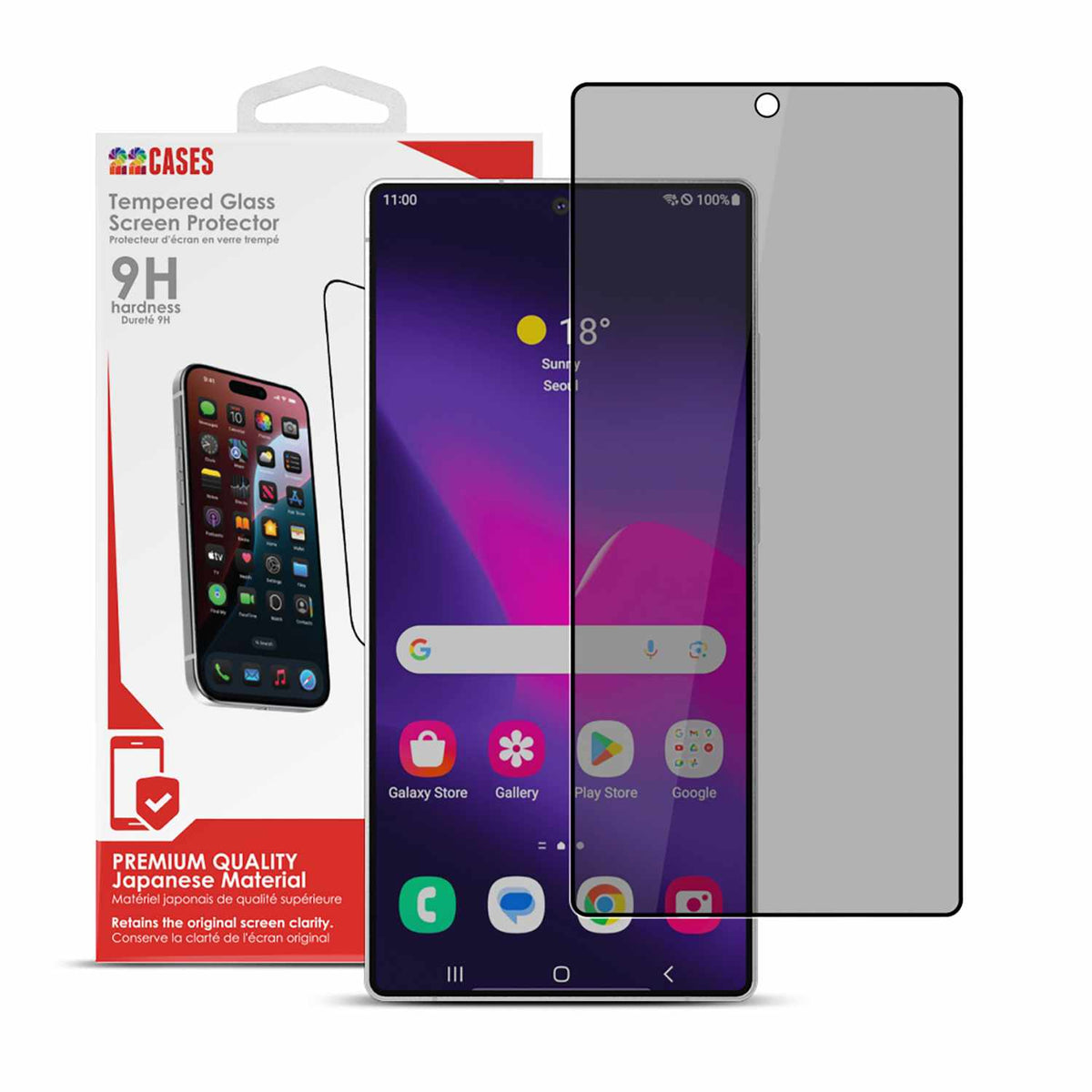 22 Cases confidentialité — Protecteur d’écran en verre trempé pour Samsung Galaxy S25 Ultra