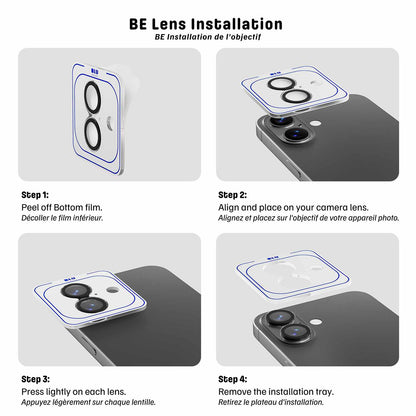 Blu Element Aluminum 1 by 1 Lens Protector Black for iPhone 17e/16e