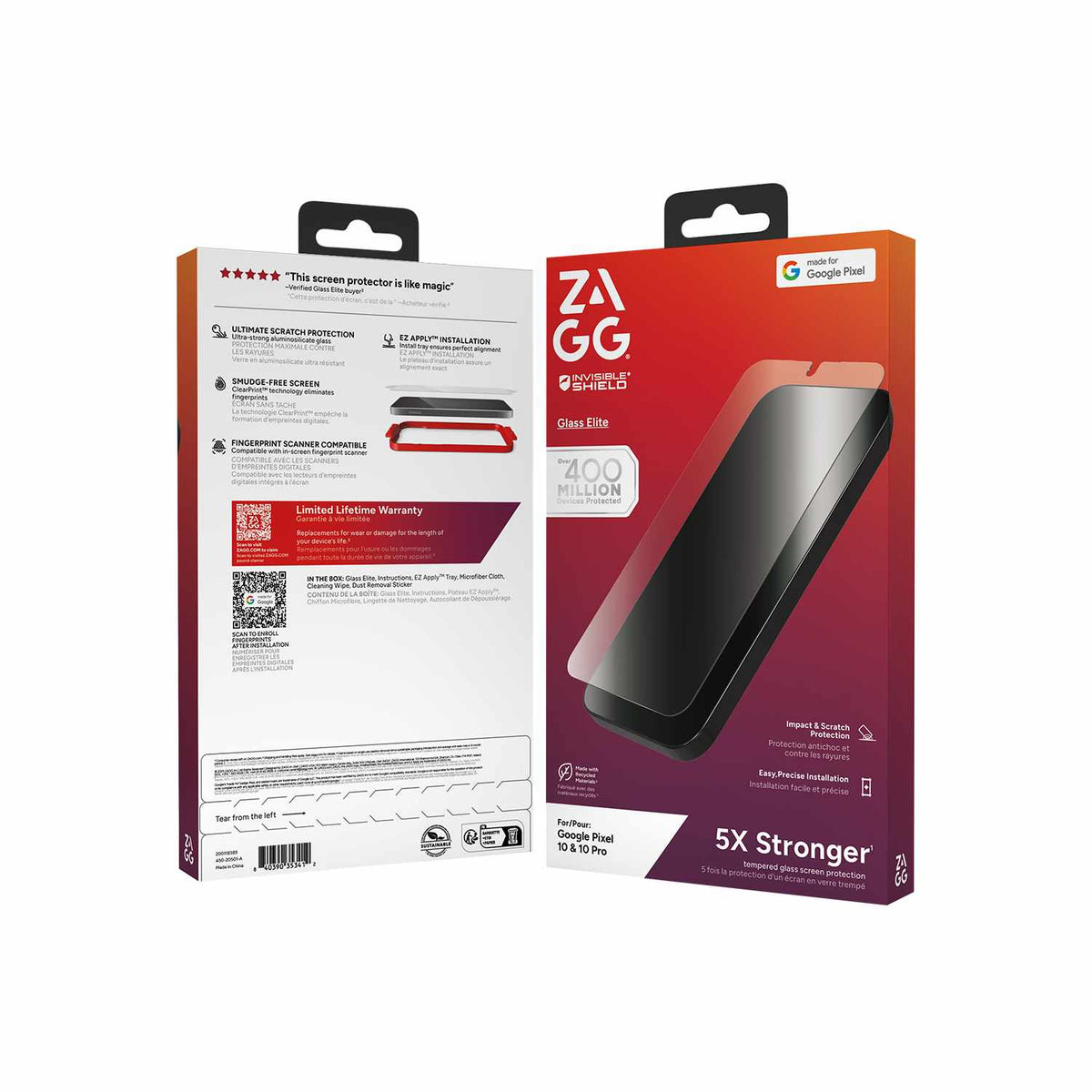 ZAGG InvisibleShield Glass Elite Biometric Screen Protector for Google Pixel 10/10 Pro