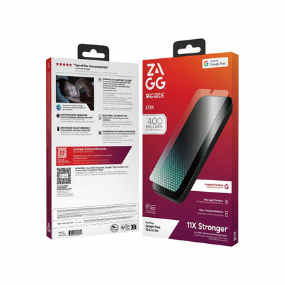 ZAGG InvisibleShield Glass XTR4 bleu clair — Protecteur d’écran pour Google Pixel 10/10 Pro