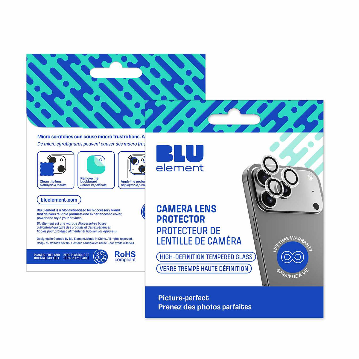 Blu Element Invisible 1 by 1 — Protecteur de caméra pour iPhone 17 Pro/17 Pro Max