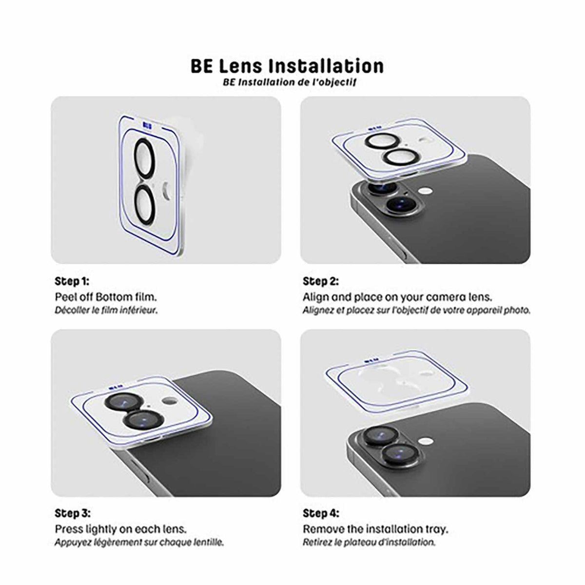 Blu Element Diamond 1 by 1 Lens Protector Black for iPhone 17