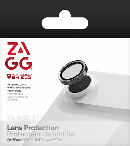ZAGG InvisibleShield Glass Elite Anti-Reflective Lens Protector Silver Glitter for iPhone Air