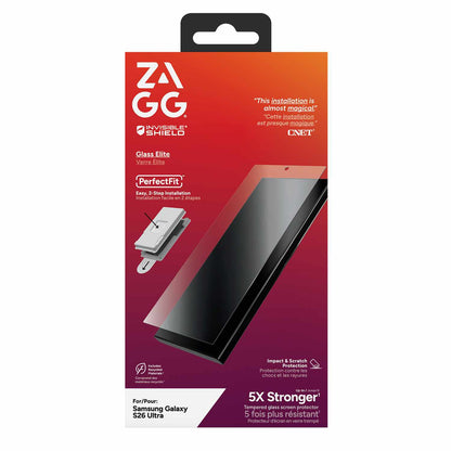 ZAGG InvisibleShield Glass Elite Biometric Screen Protector for Samsung Galaxy S26 Ultra