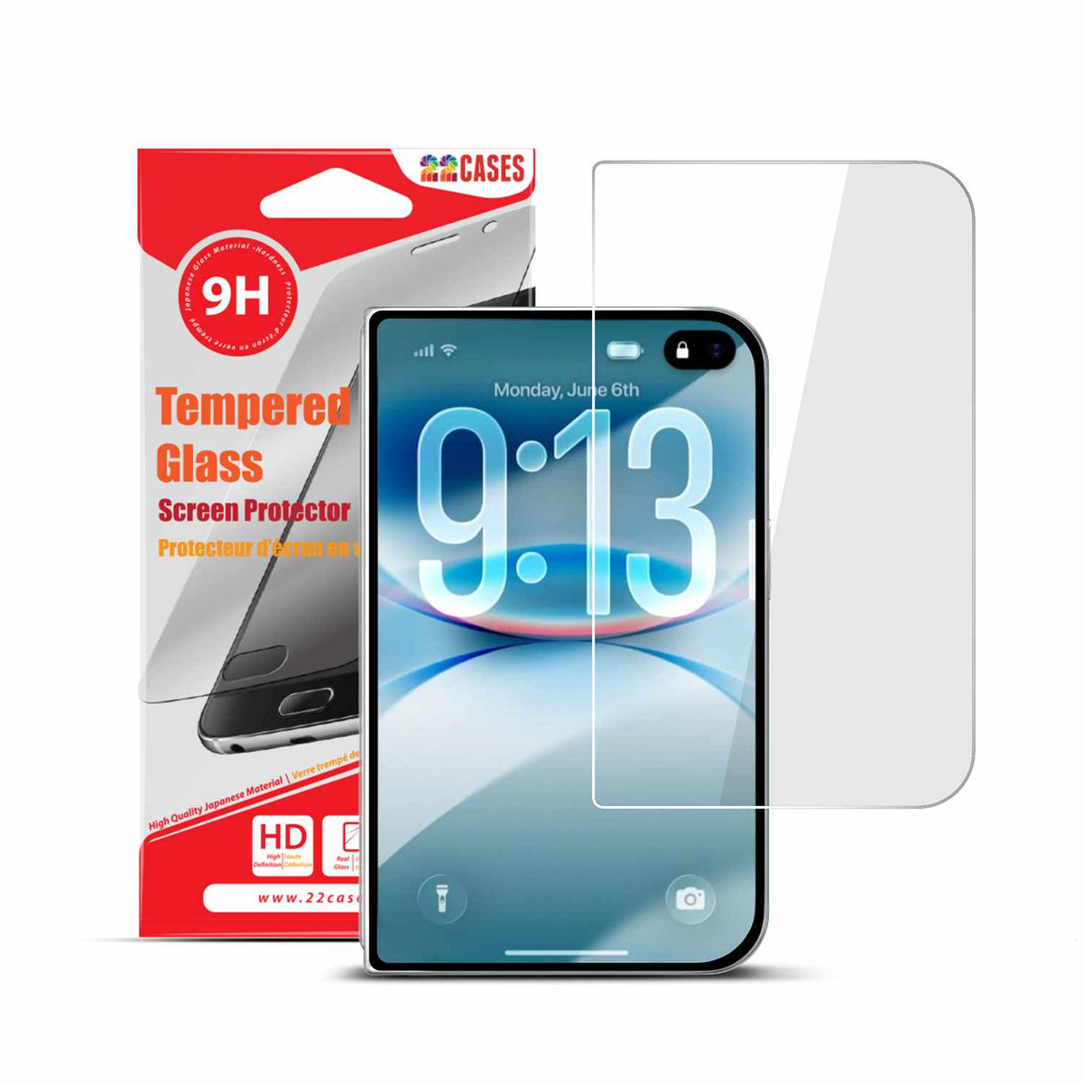 22 Cases — Protecteur d’écran en verre trempé (écran extérieur) pour iPhone Duo