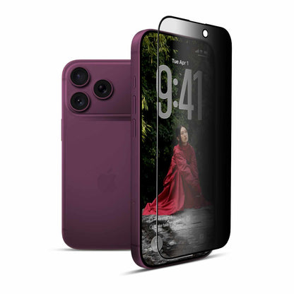 22 Cases — Protecteur d’écran en verre de confidentialité à bord incurvé 2.5D pour iPhone 18 Pro
