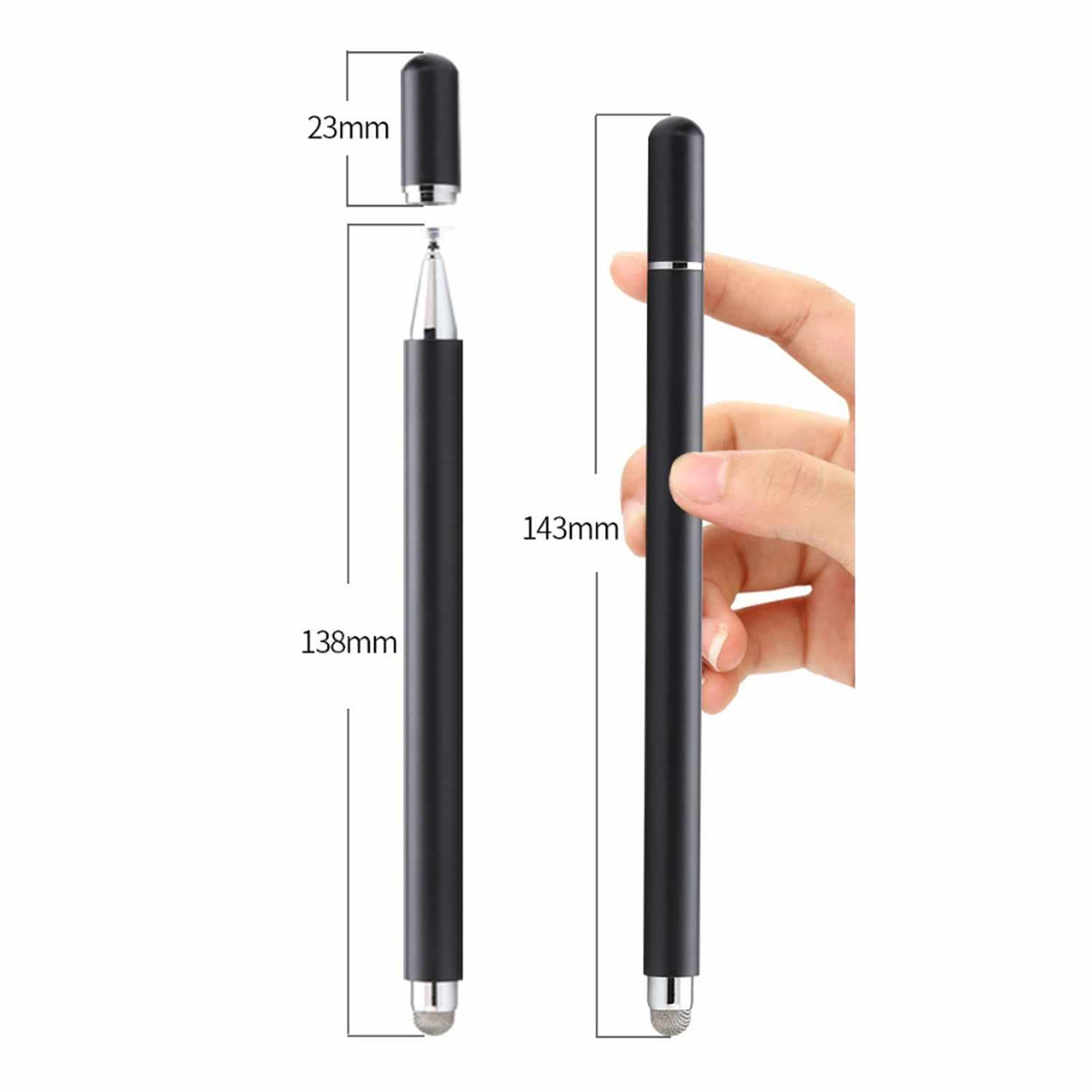 WKSMSTLWK5002BK Stylus Pen with Mesh Tip & Precise Silicone Tip Black