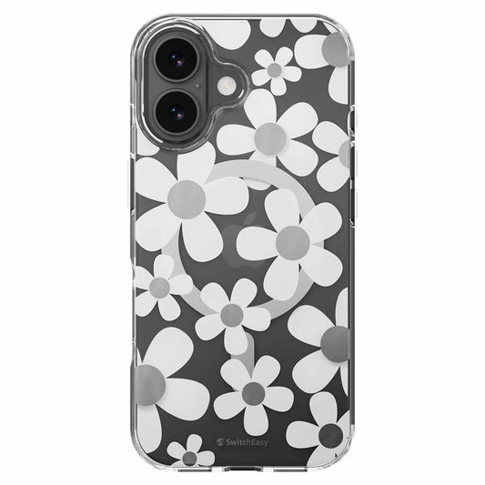 SwitchEasy Fleur 3D — Étui MagSafe pour iPhone 17 — blanc