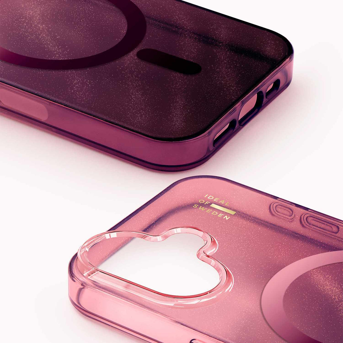 Ideal of Sweden Glitter Glow MagSafe Case Cherry Lacquer for iPhone 17
