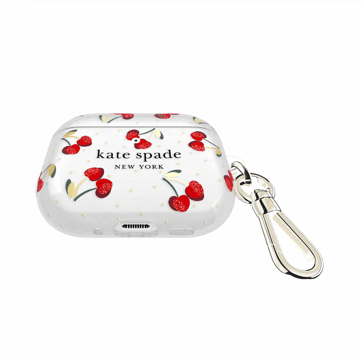 Kate Spade Protective Case with Gold Ring Clip Cherry Dot for AirPods Pro 3