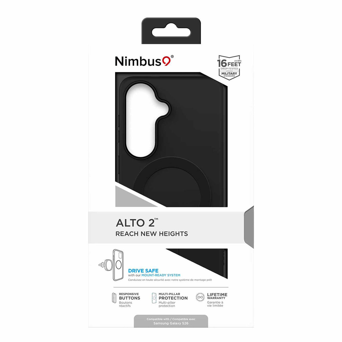 Nimbus9 Alto 2 Case w/Magnets Black for Samsung Galaxy S26