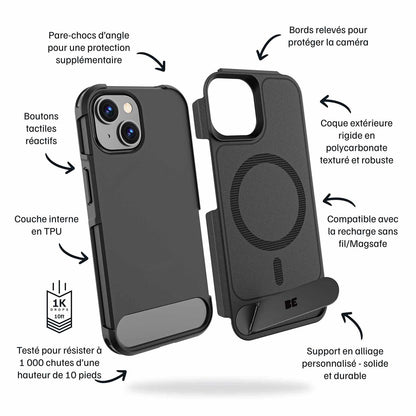 Blu Element Armour Ultra MagSafe w/Kickstand Case Black for iPhone 17e/16e/15/14/13
