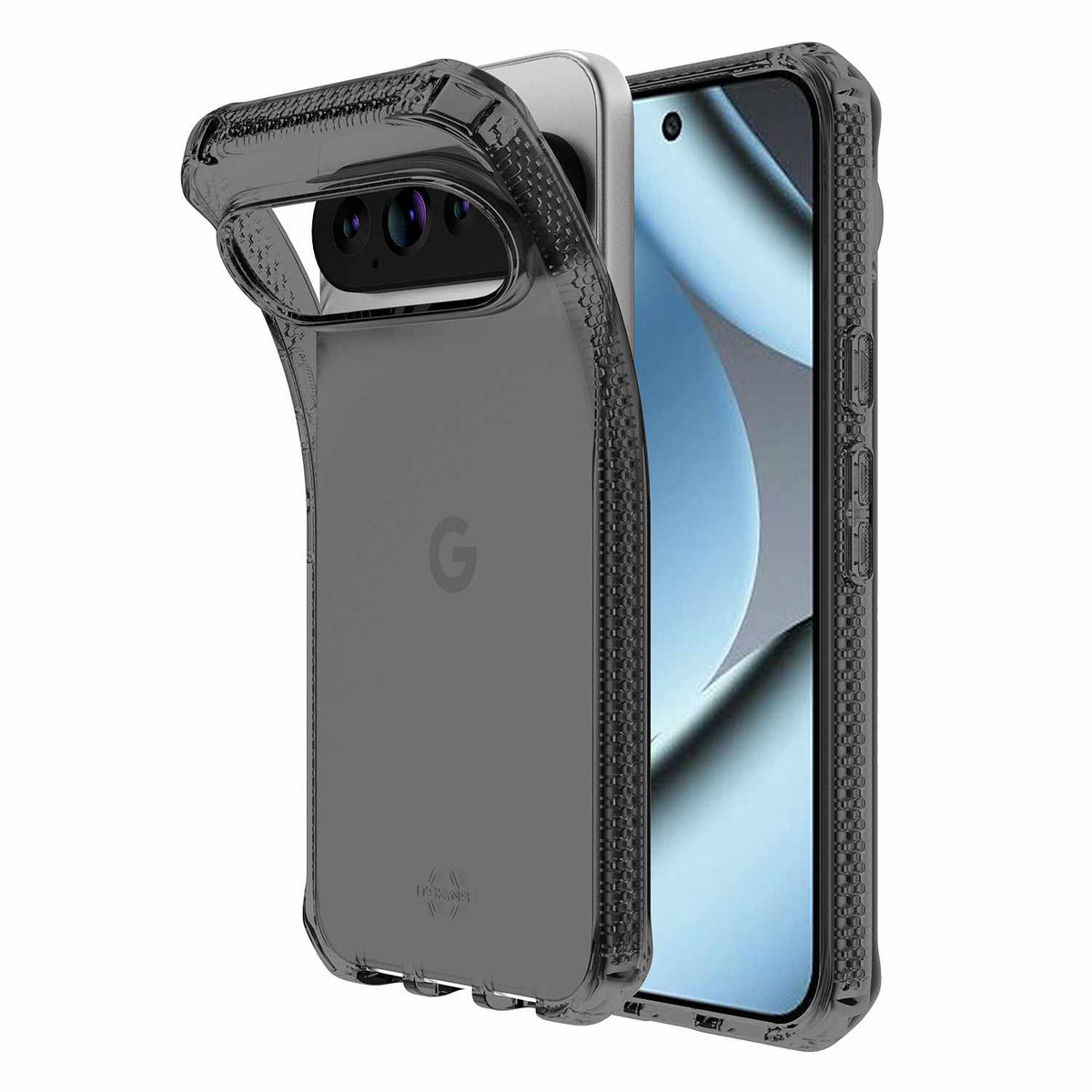 ITSKINS Spectrum_R — Étui transparent pour Google Pixel 11/11 Pro/10/10 Pro — Smoke