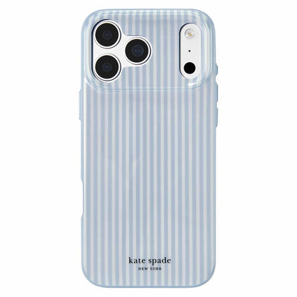 Kate Spade — Étui protecteur MagSafe pour iPhone 18 Pro/17 Pro — Stripe Diamond bleu