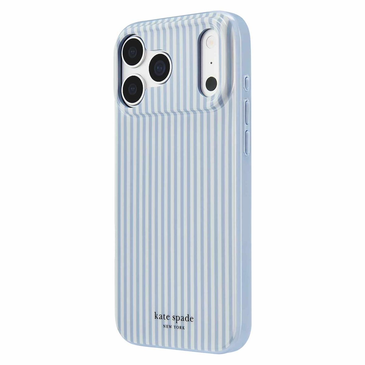 Kate Spade — Étui protecteur MagSafe pour iPhone 18 Pro/17 Pro — Stripe Diamond bleu