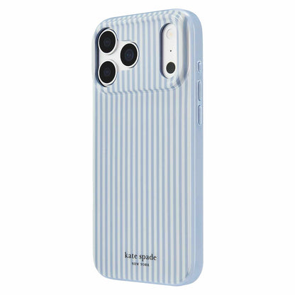 Kate Spade — Étui protecteur MagSafe pour iPhone 18 Pro/17 Pro — Stripe Diamond bleu