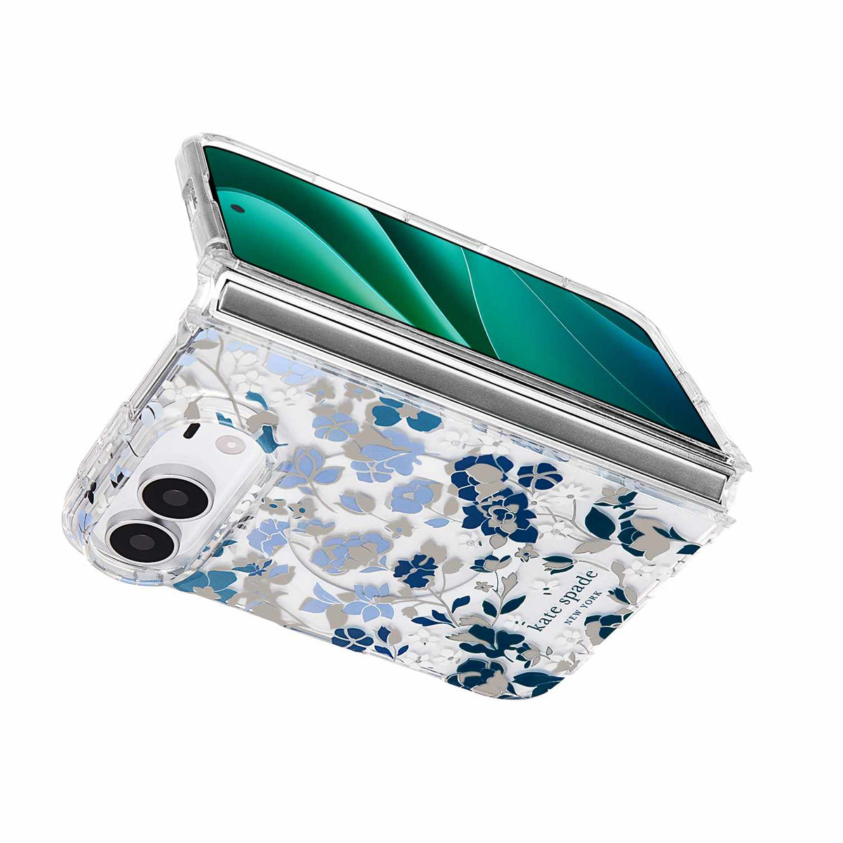 Kate Spade — Étui protecteur MagSafe pour iPhone Duo — Flowerbed bleu