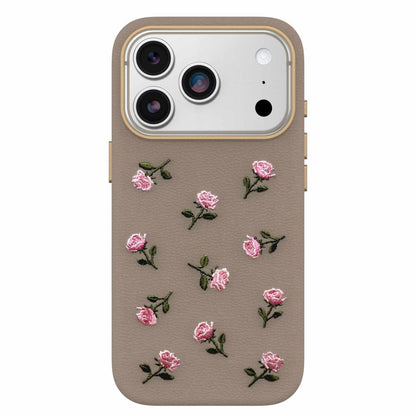 OtterBox Symmetry Cactus Leather Embroidery MagSafe Case Cottage Rose for iPhone 18 Pro/17 Pro