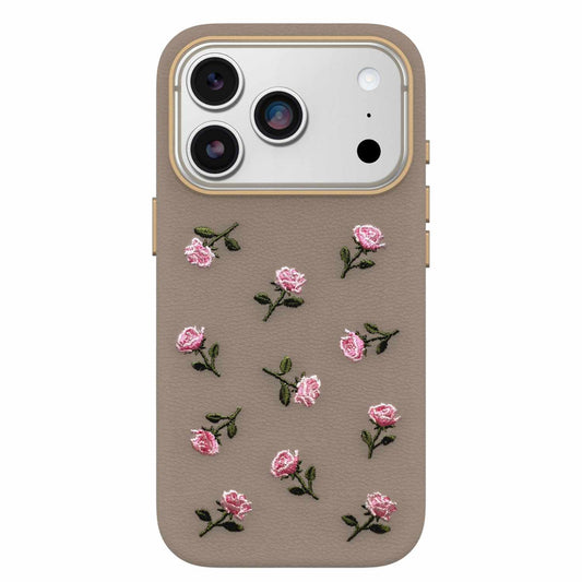 OtterBox Symmetry Cactus Leather Embroidery MagSafe Case Cottage Rose for iPhone 18 Pro/17 Pro