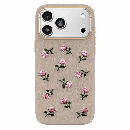 OtterBox Symmetry Cactus Leather Embroidery MagSafe Case Cottage Rose for iPhone 18 Pro Max/17 Pro Max