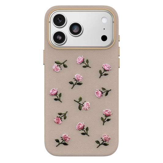 OtterBox Symmetry Cactus Leather Embroidery MagSafe Case Cottage Rose for iPhone 18 Pro Max/17 Pro Max