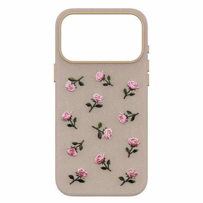 OtterBox Symmetry Cactus Leather Embroidery MagSafe Case Cottage Rose for iPhone 18 Pro Max/17 Pro Max