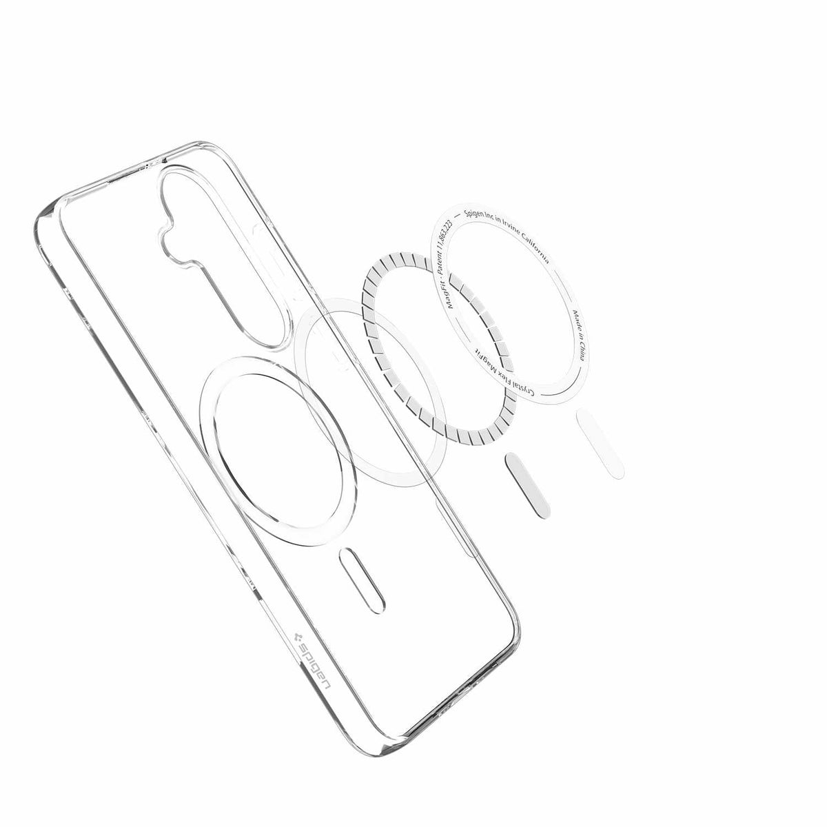 Spigen Crystal Flex MagFit transparent blanc pour Samsung Galaxy S26 FE