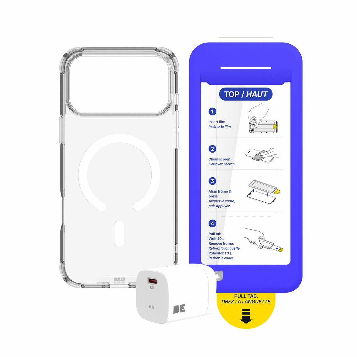Blu Element Protection intégrale MagSafe — Ensemble 3 paquet transparent pour iPhone 18 Pro Max/17 Pro Max