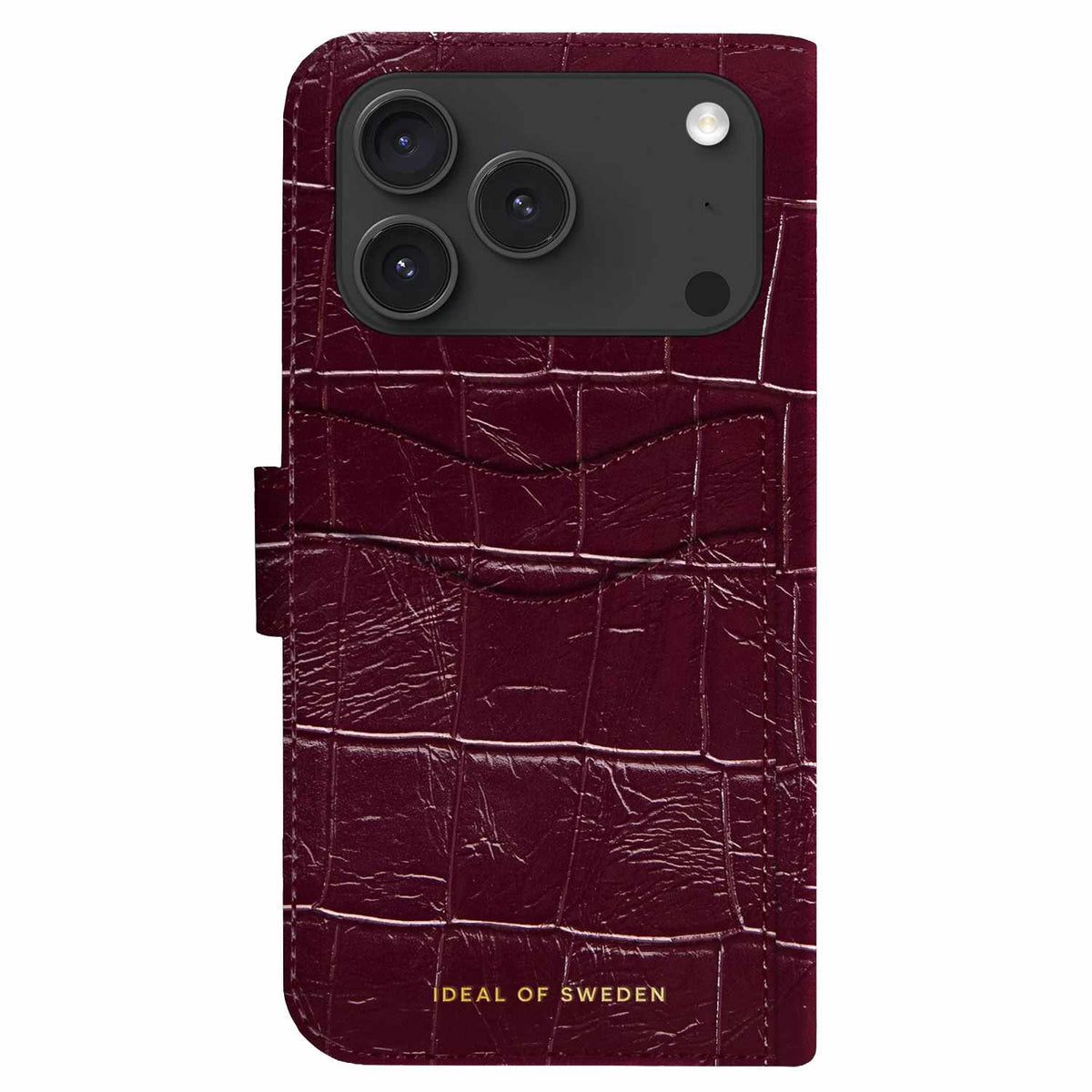 Ideal of Sweden Magnet Wallet MagSafe Case Fine Wine Croco for iPhone 18 Pro/17 Pro