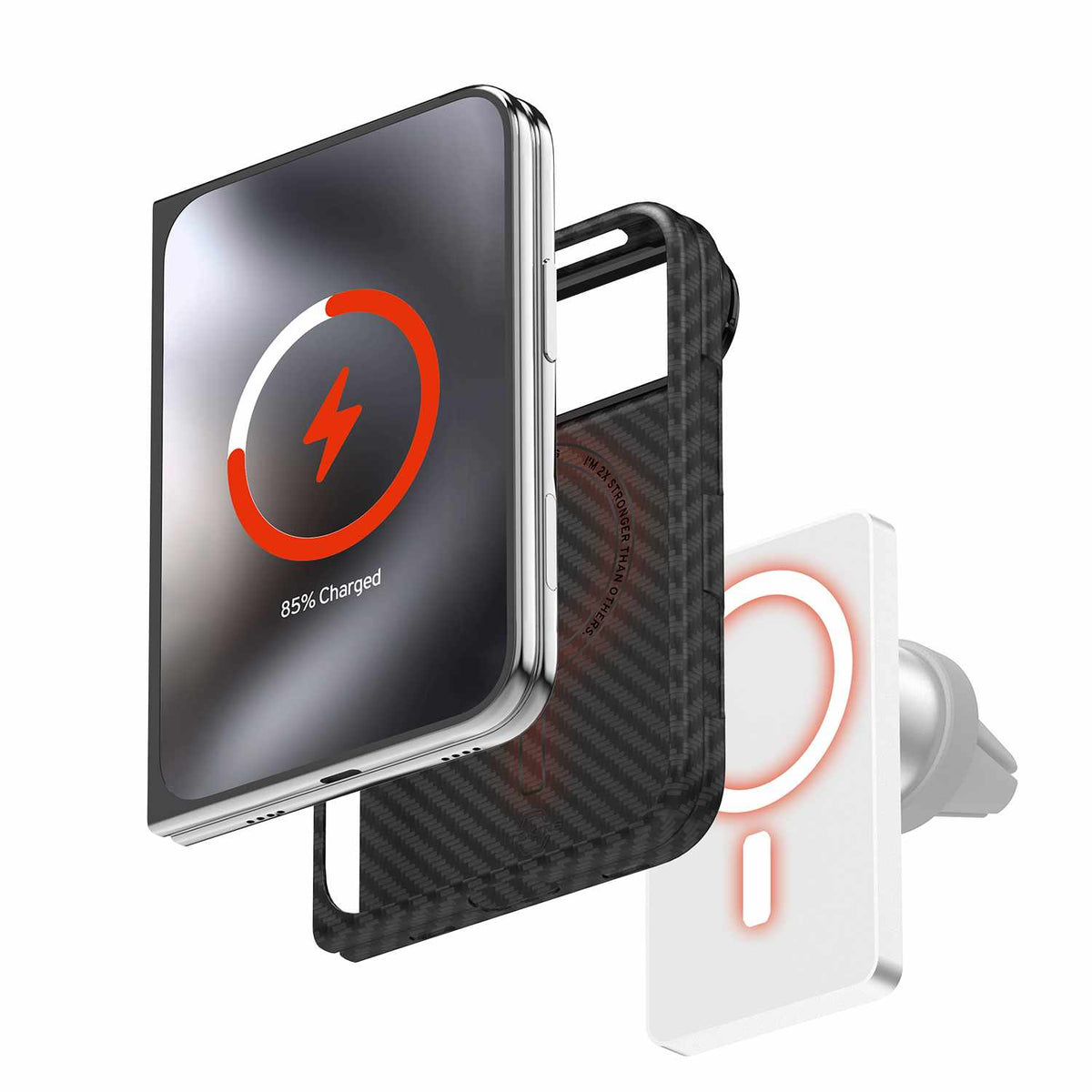 ITSKINS Supreme_R Eclipse Support — Étui MagSafe pour iPhone Duo — noir