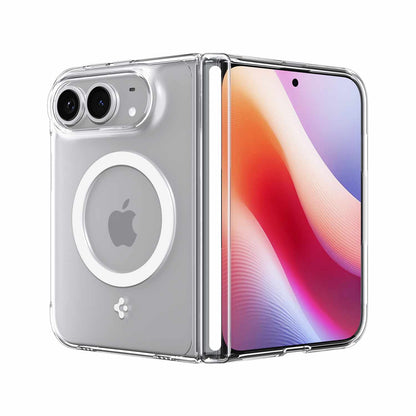 Spigen Crystal Hybrid Pro — Étui MagFit pour iPhone Duo — transparent blanc