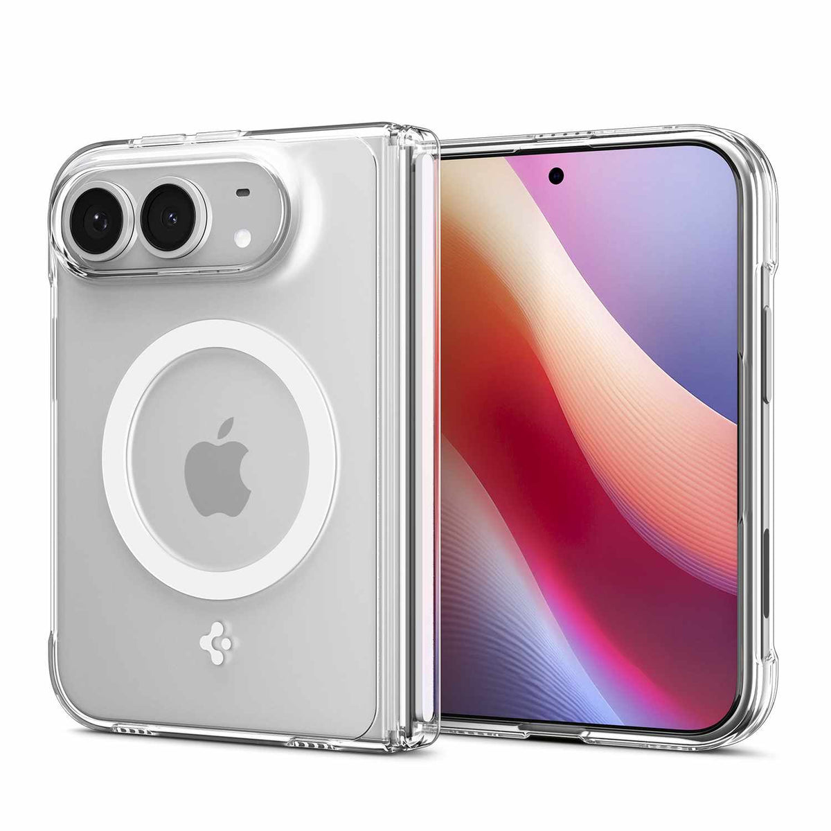 Spigen Crystal Hybrid Pro — Étui MagFit pour iPhone Duo — transparent blanc
