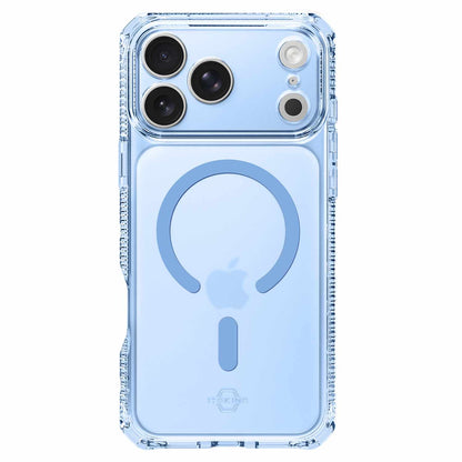 ITSKINS Hybrid_R Vapor — Étui MagSafe pour iPhone 18 Pro/17 Pro — clair bleu